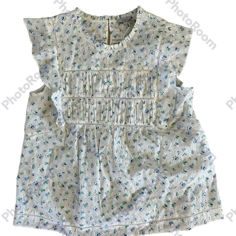 RAILS Filomena Top - Bluebell Eyelet, size medium, NWT